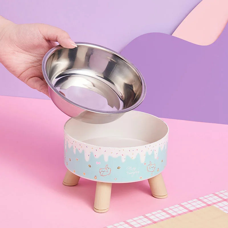 Elevated Pet Bowl for Cats & Small Dogs | Cute Raised Feeding Bowl
