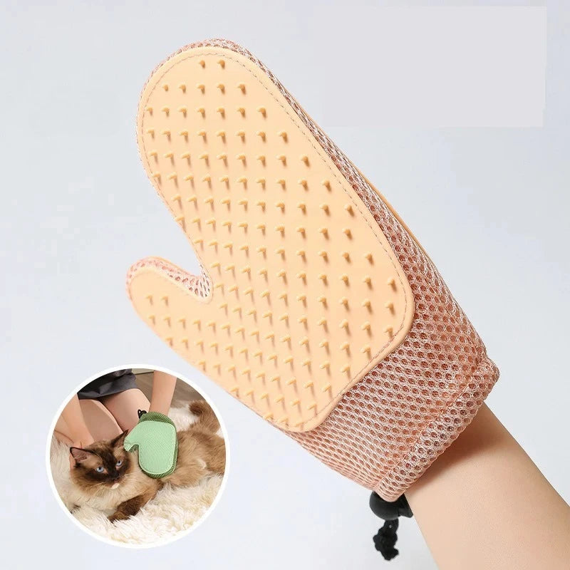 2-in-1 Pet Grooming & Massage Glove | Silicone Fur Removal Mitt