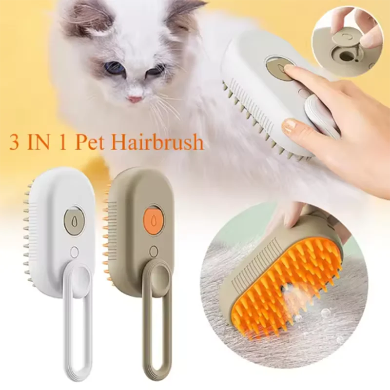 3-in-1 Electric Steam Pet Grooming Brush