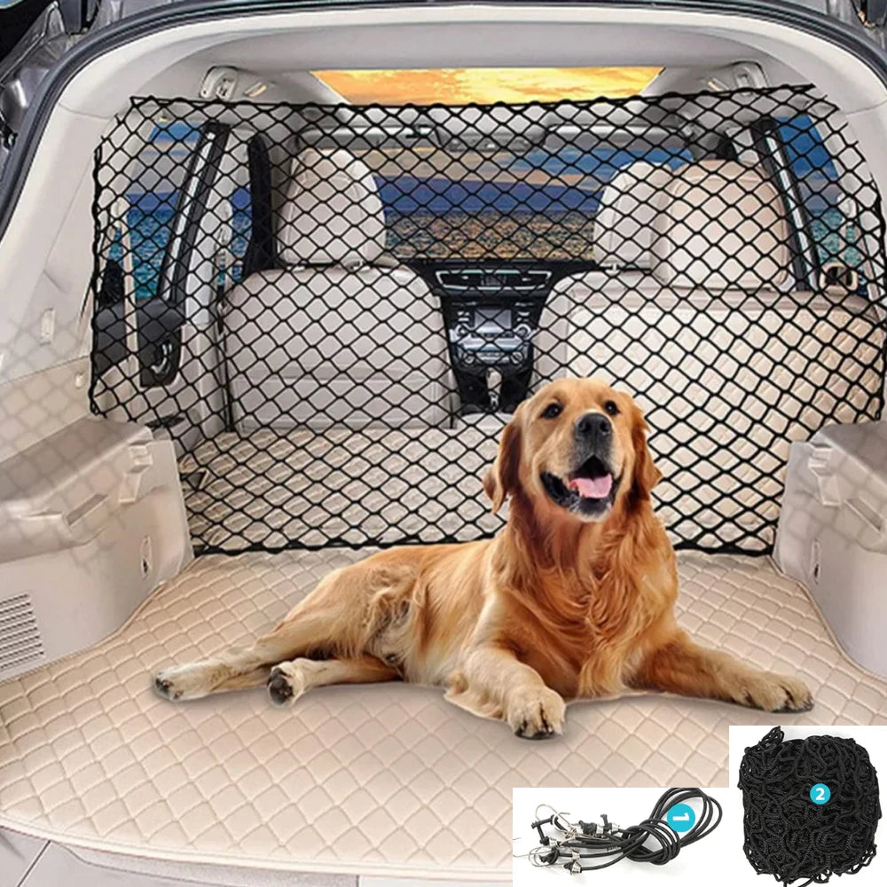 Car Safety Net for Pets | Trunk Barrier & Space Divider for Dogs