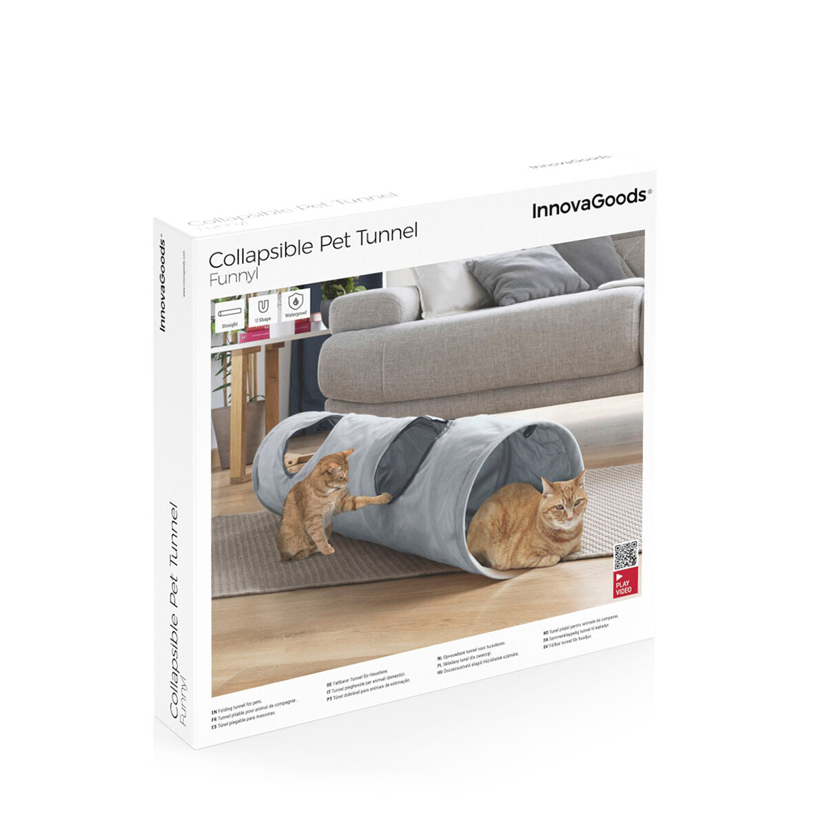 Collapsible Pet Tunnel | Interactive Foldable Cat Play Tunnel