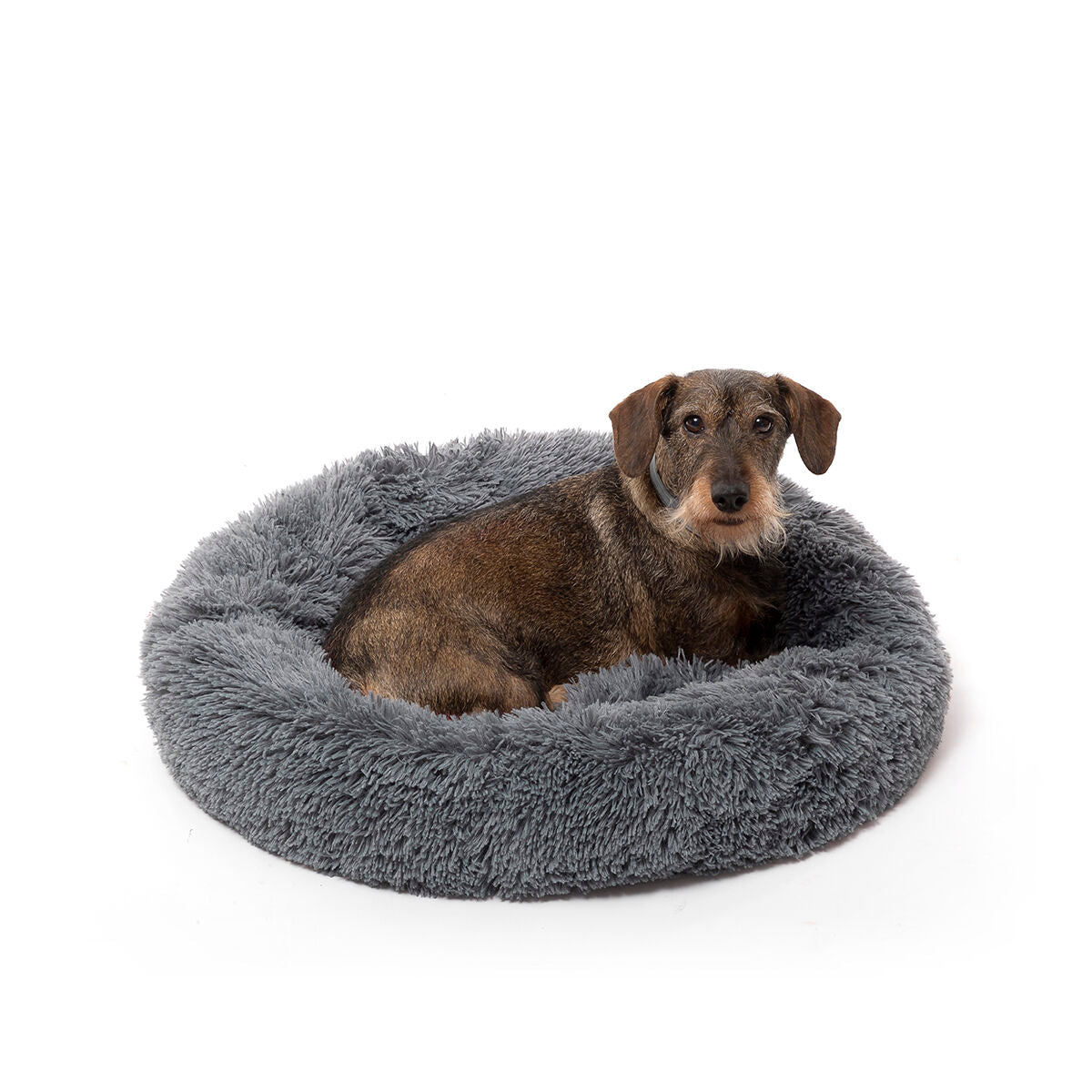 Calming Anti-Stress Pet Bed | Ultra Soft Fluffy Round Bed (60cm)