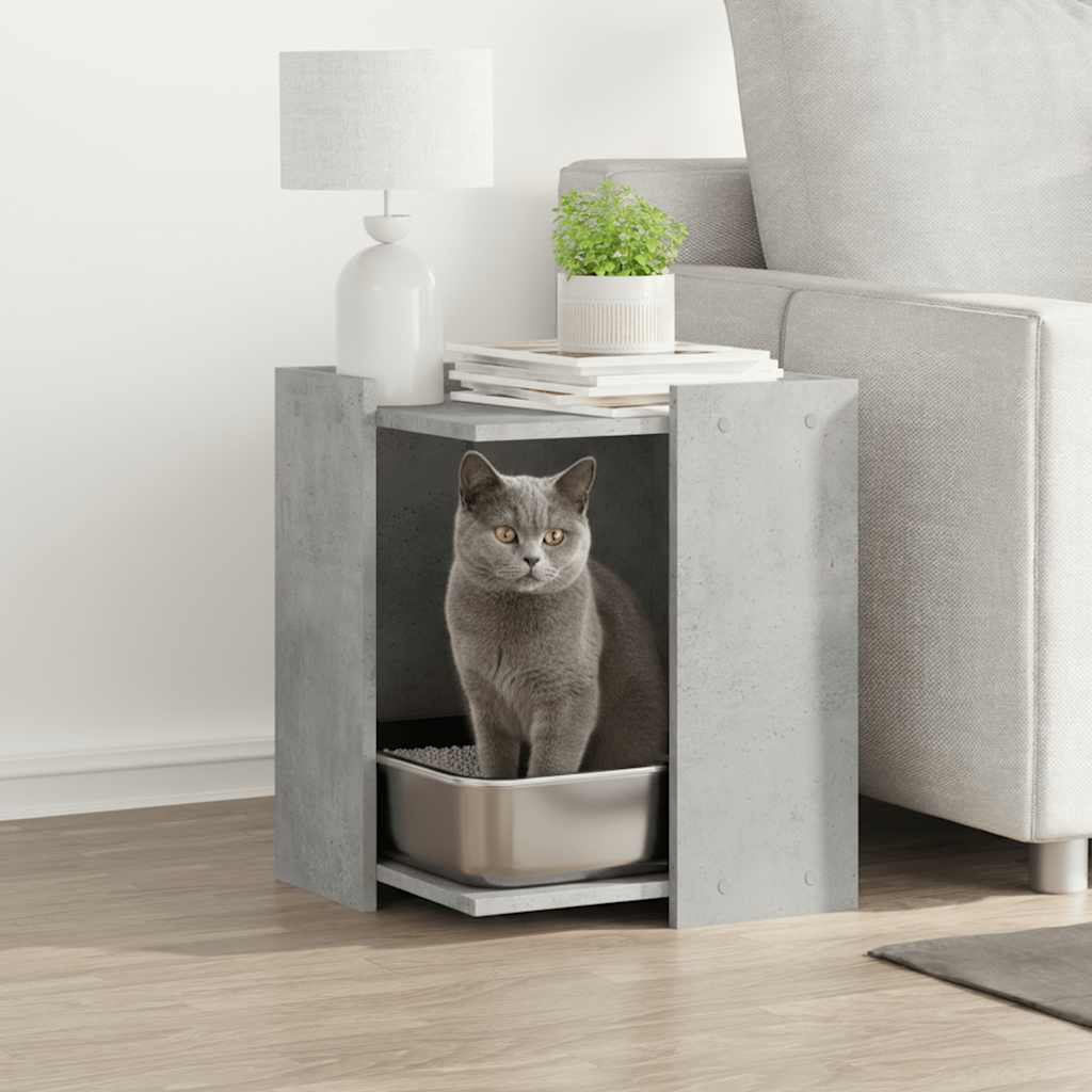 Modern Square Hidden Cat Litter Box Furniture | Wall-Secured Cabinet