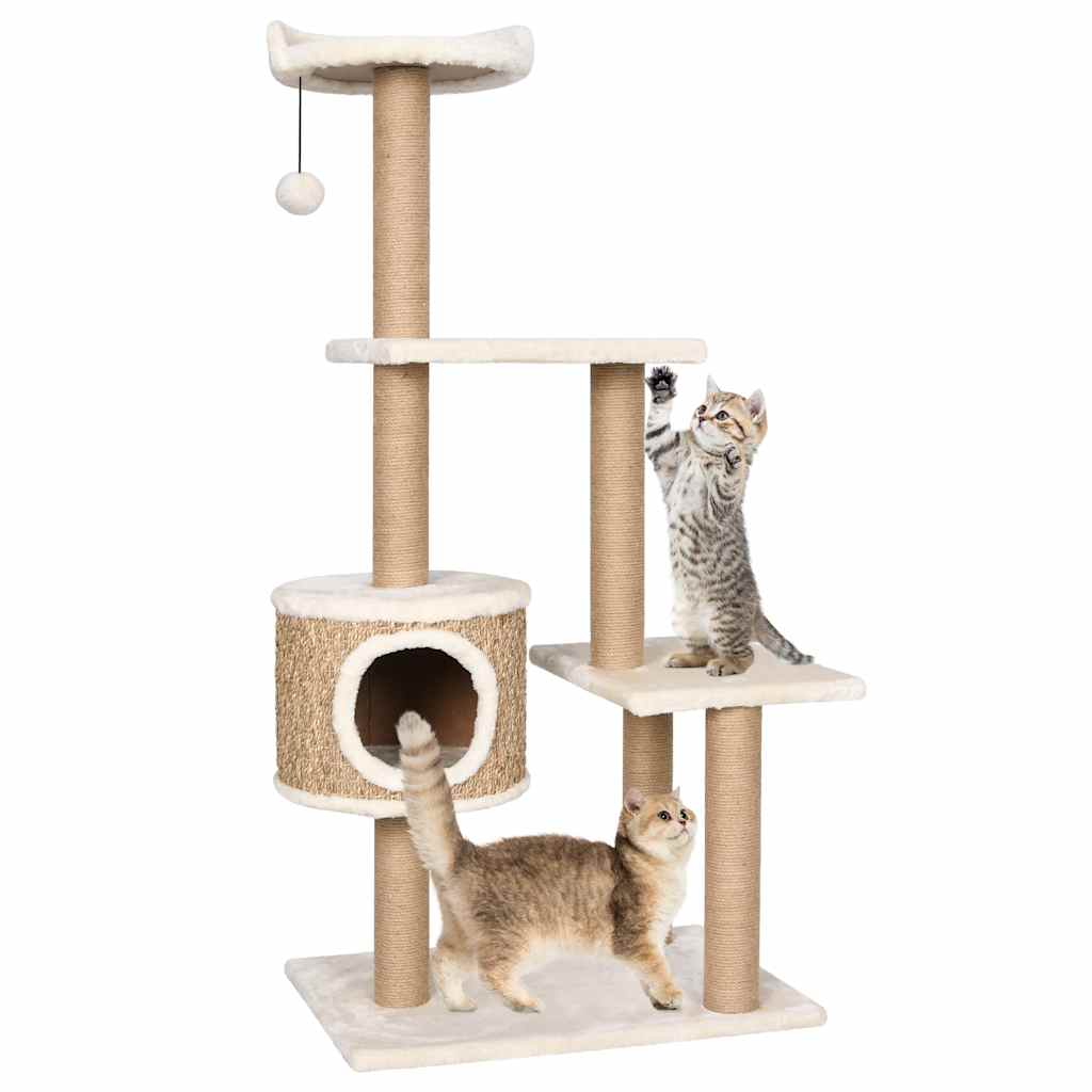 Multi-Level Cat Tree with Scratching Posts & Cozy Cave | 123 cm