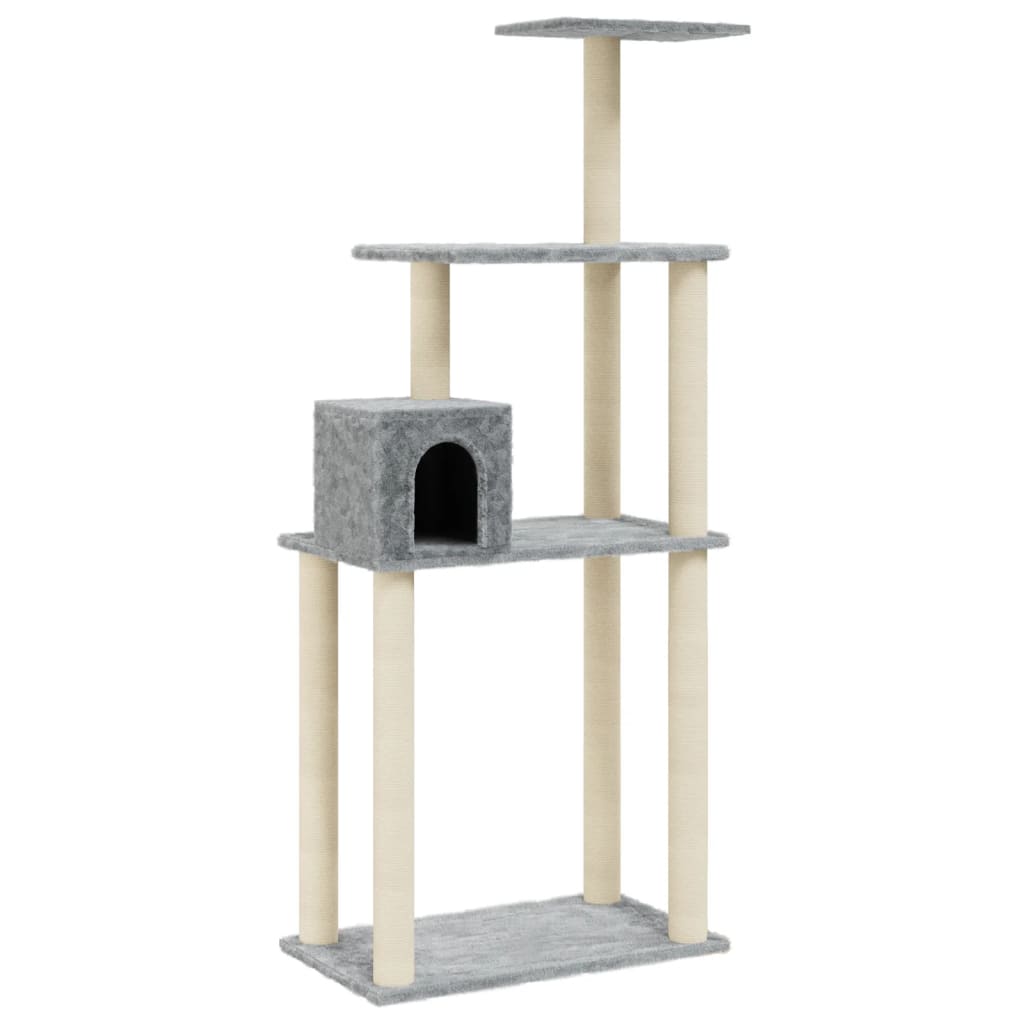 Modern Tall Cat Tree with Sisal Scratching Posts | 147 cm