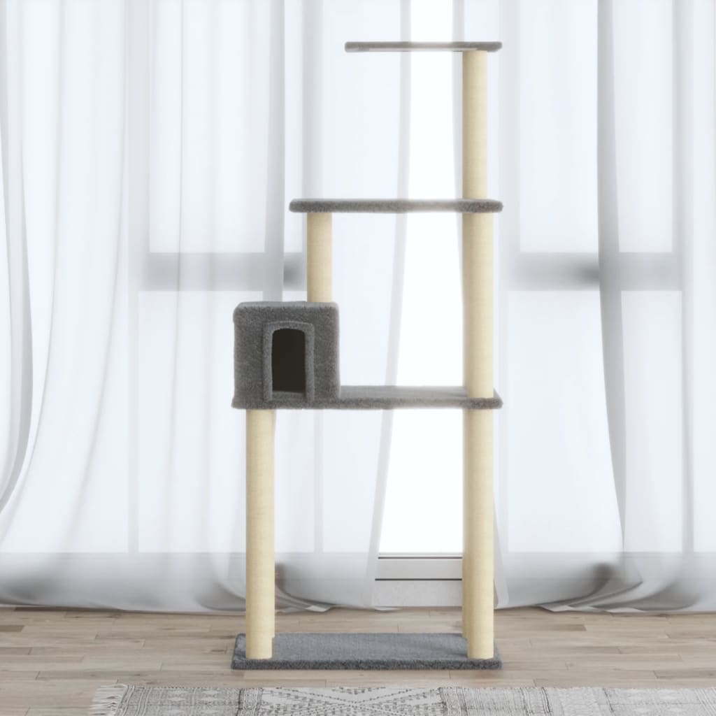 Modern Tall Cat Tree with Sisal Scratching Posts | 147 cm
