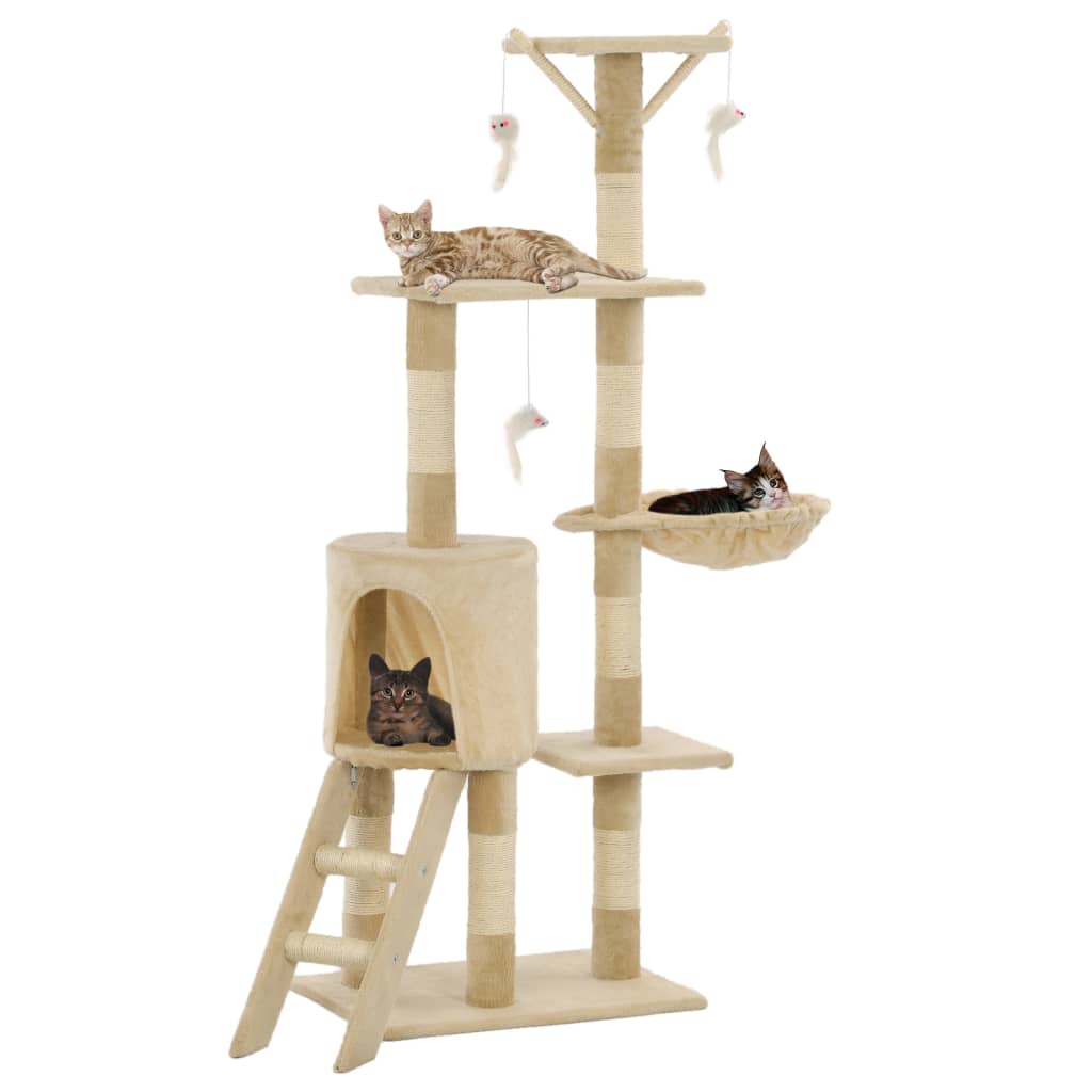 Multi-Level Cat Tree with Sisal Scratching Posts | 138 cm