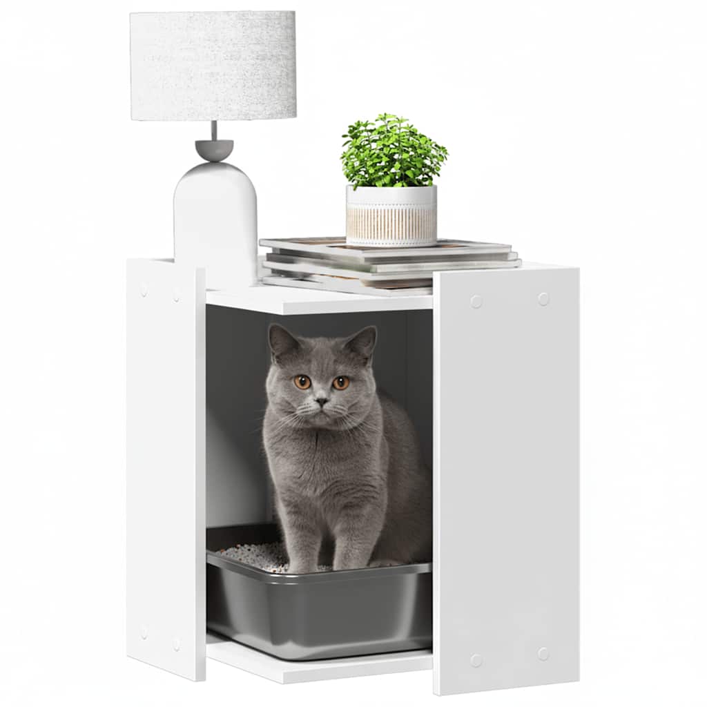 Modern Square Hidden Cat Litter Box Furniture | Wall-Secured Cabinet