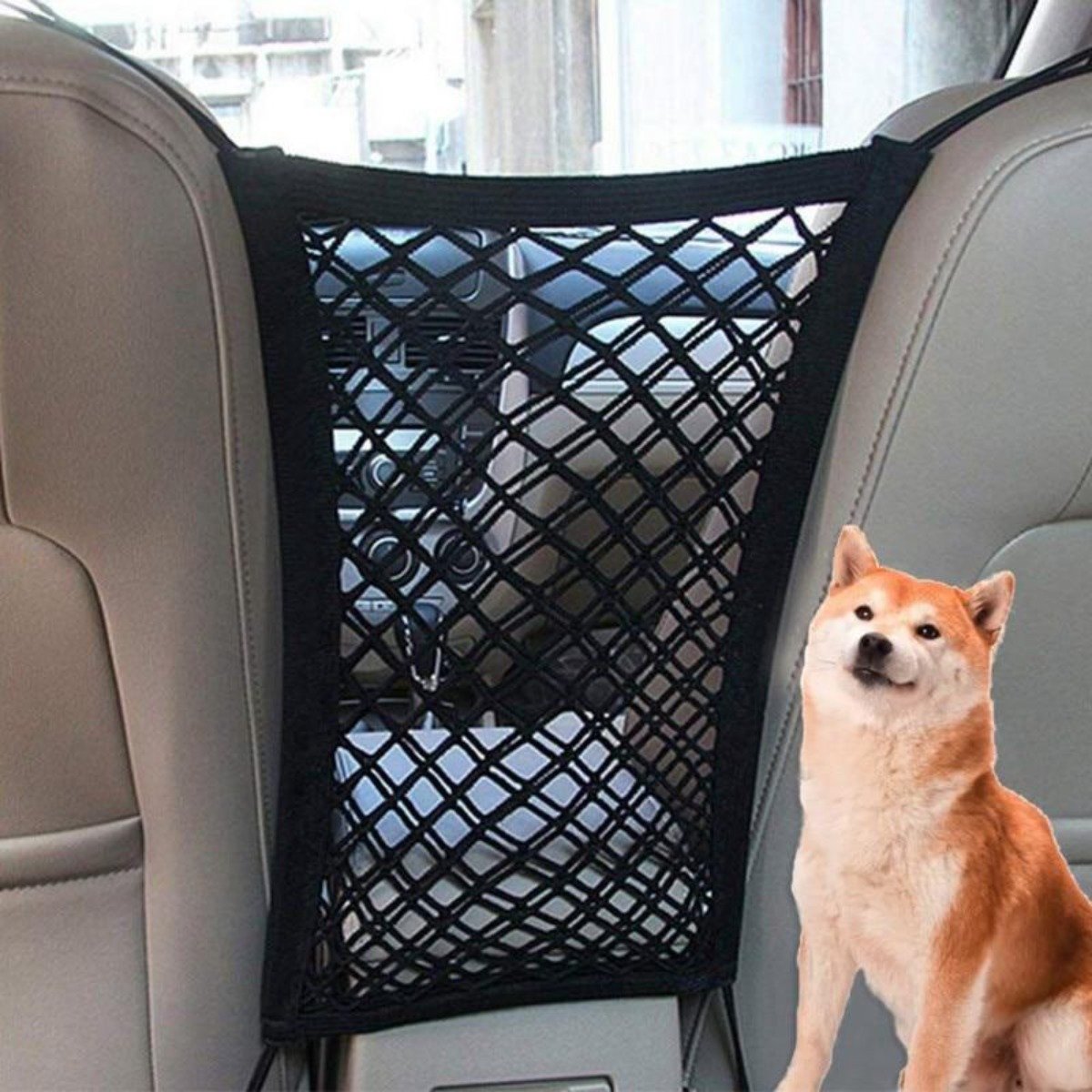 Premium Pet Car Safety Net Barrier | Universal Backseat Divider
